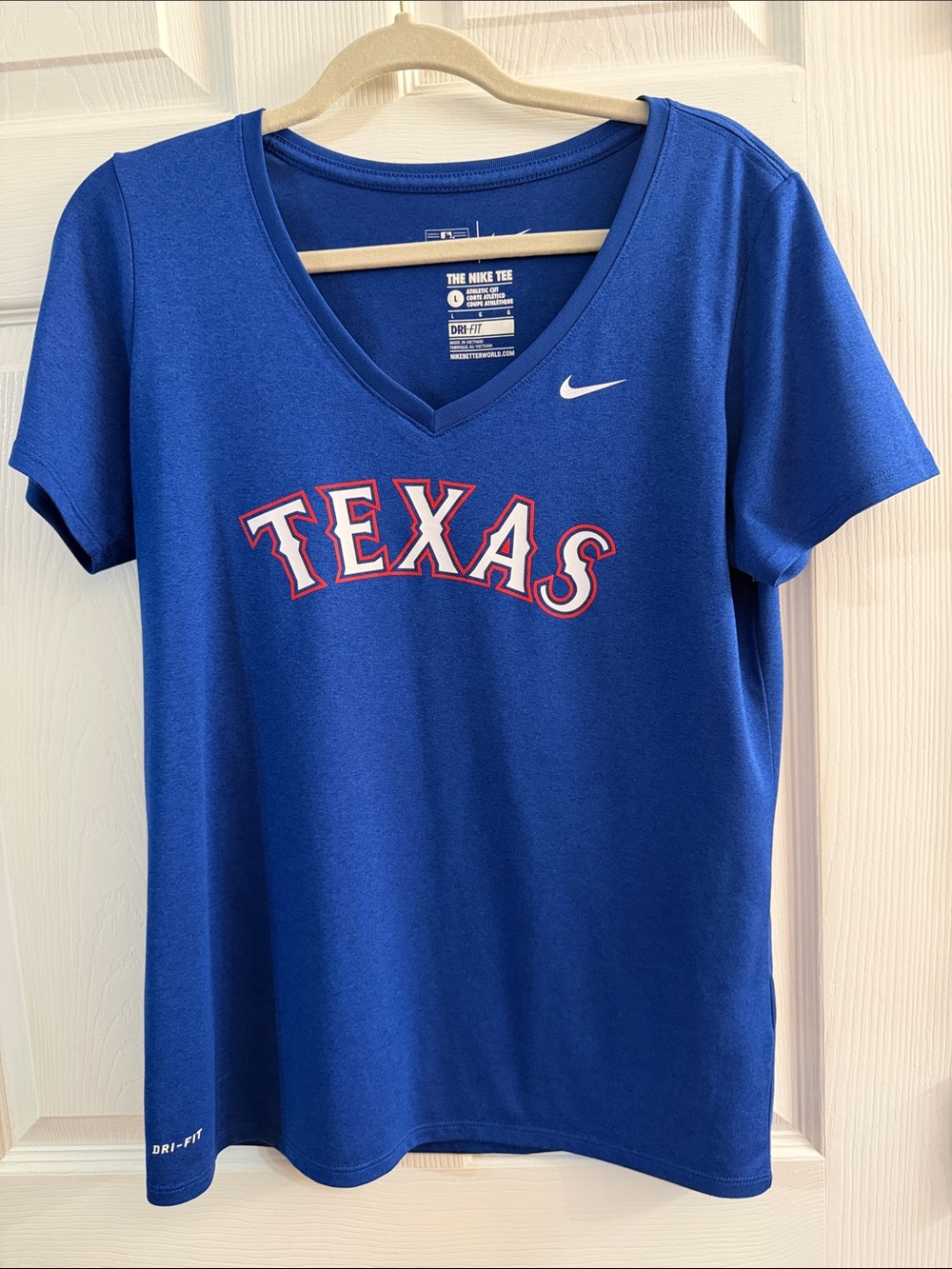 Nike Women’s Royal Blue V-Neck Texas Graphic Tee